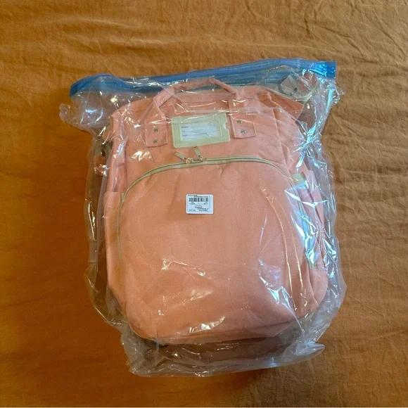 ♡ Waterproof Diaper Bag Backpack w/ Changing Station & Stroller Straps, Pink ♡ - Picture 6 of 8